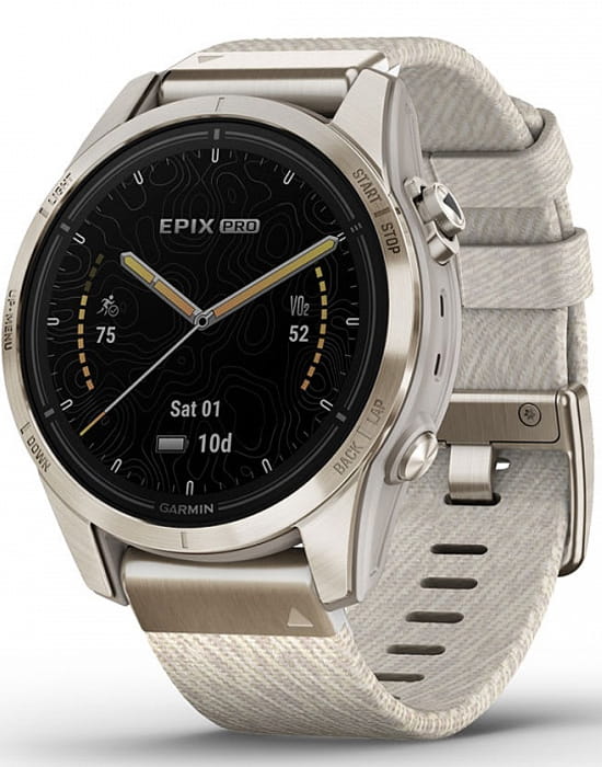 Garmin Garmin Epix Pro (Gen 2) Sapphire Edition 010-02802-20  010-02802-20 электронные мужские часы  циферблат, браслет нейлон — вид спереди